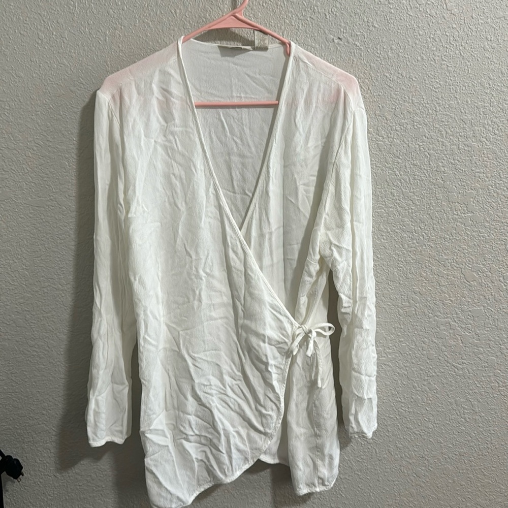 J. Jill Wrap Tie V-Neck Long Sleeve Large